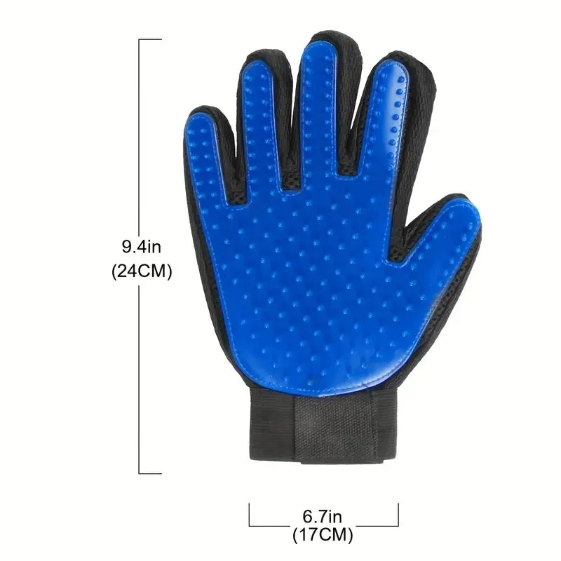 2-In-1 Pet Grooming Gloves, 2-Pack Dog and Cat Hair Removal and Massage Brushes - Hair Removal Gloves