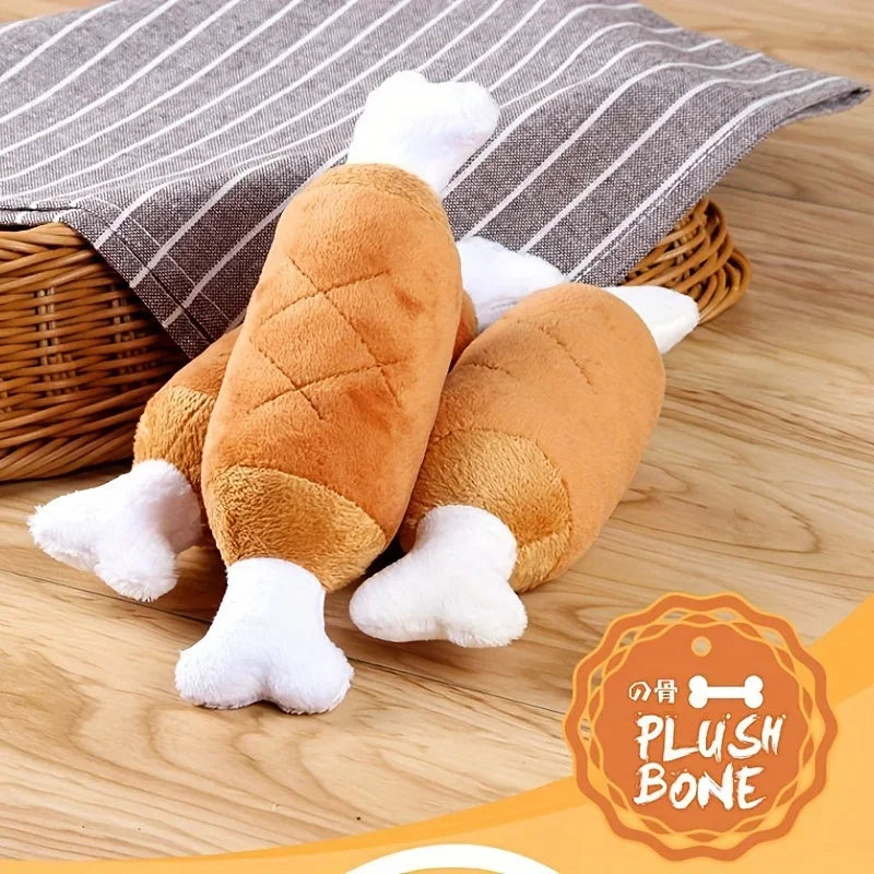 1 Popular plush chicken leg dog toy Internet celebrity interactive squeaky sound grinding teeth cleaning teeth bite-resistant modeling all dog breed pet antiboredom artifact