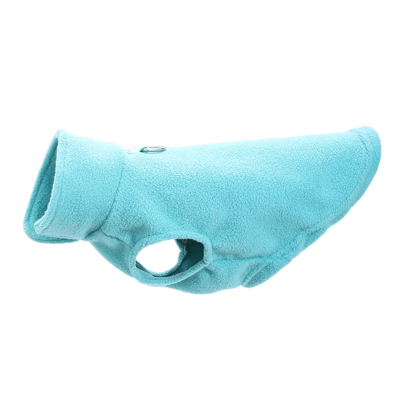 Fleece Dog Jacket Autumn Winter Clothes For Small Medium Dogs Cat Vest With D-ring Warm Puppy Sweater French Bulldog Pet Coat