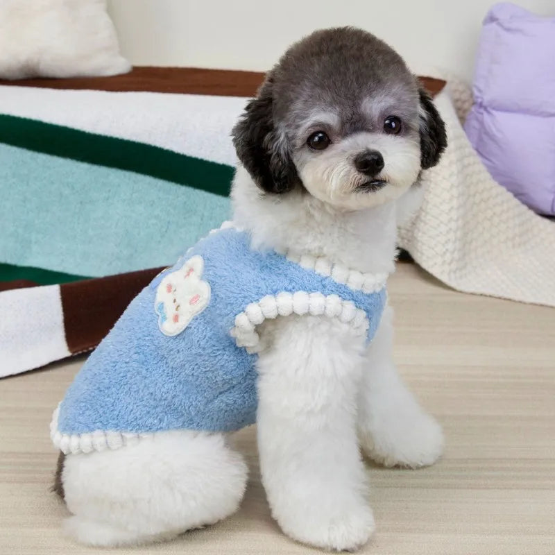 Winter Dog Clothes Cute Dog Jacket Coat with D-Ring Soft Fleece Warm Vest for Dogs Cats Puppy Sweater Dachshund Pet Vest Coat