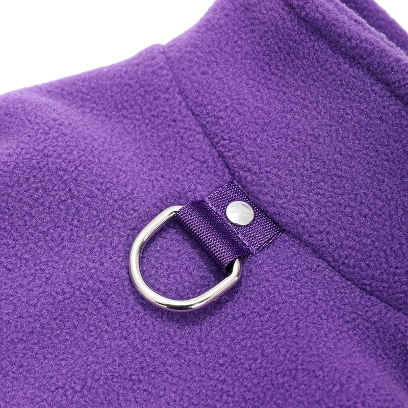 Fleece Dog Jacket Autumn Winter Clothes For Small Medium Dogs Cat Vest With D-ring Warm Puppy Sweater French Bulldog Pet Coat