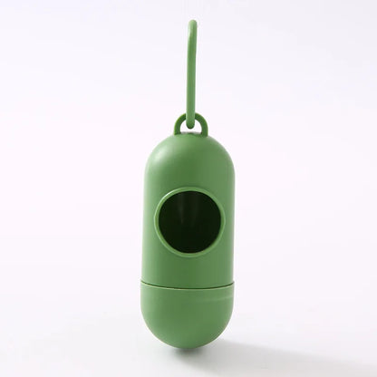 Portable Pet Waste Bag Dispenser Pill Shape Bullet-Shaped Garbage Box Cats Dogs Poop Extractive Clean-up Bags Outside Walking