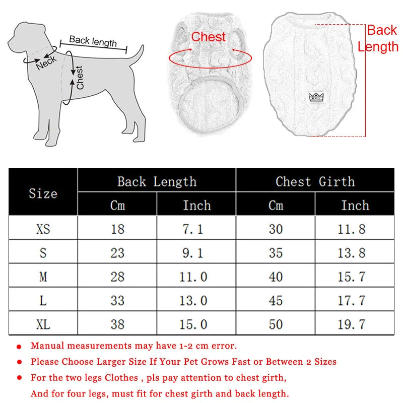 Dog Cozy Clothes Vest Pet Dog Jacket Coat for Small Medium Dogs Cats Winter Windproof Soft Fleece Clothing Chihuahua Costumes