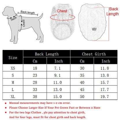 Dog Cozy Clothes Vest Pet Dog Jacket Coat for Small Medium Dogs Cats Winter Windproof Soft Fleece Clothing Chihuahua Costumes