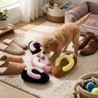 SlipperShaped Dog Chew Toy Interactive Dogs Sound Toy Puppy Molar Cleaning Teeth Plush Slipper Relieve Boredom Indoor Pets Toys