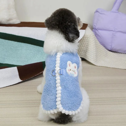 Winter Dog Clothes Cute Dog Jacket Coat with D-Ring Soft Fleece Warm Vest for Dogs Cats Puppy Sweater Dachshund Pet Vest Coat