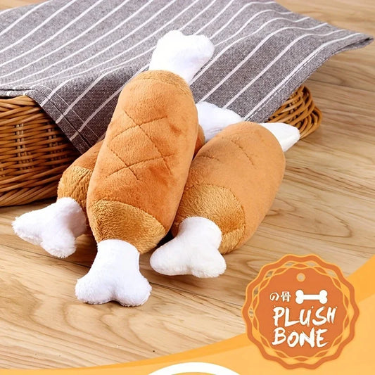 1 Popular plush chicken leg dog toy Internet celebrity interactive squeaky sound grinding teeth cleaning teeth bite-resistant modeling all dog breed pet antiboredom artifact