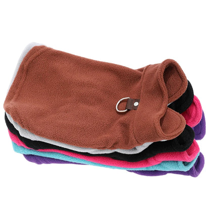 Fleece Dog Jacket Autumn Winter Clothes For Small Medium Dogs Cat Vest With D-ring Warm Puppy Sweater French Bulldog Pet Coat
