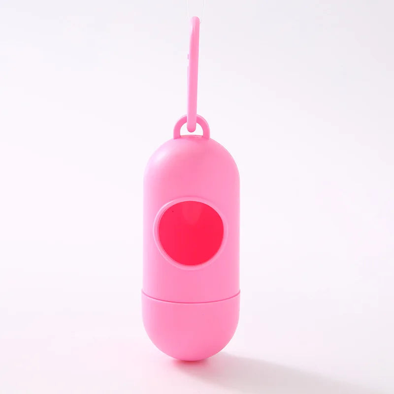 Portable Pet Waste Bag Dispenser Pill Shape Bullet-Shaped Garbage Box Cats Dogs Poop Extractive Clean-up Bags Outside Walking
