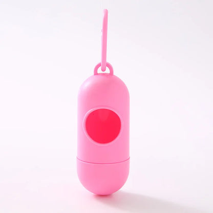 Portable Pet Waste Bag Dispenser Pill Shape Bullet-Shaped Garbage Box Cats Dogs Poop Extractive Clean-up Bags Outside Walking