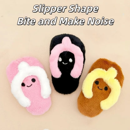 SlipperShaped Dog Chew Toy Interactive Dogs Sound Toy Puppy Molar Cleaning Teeth Plush Slipper Relieve Boredom Indoor Pets Toys