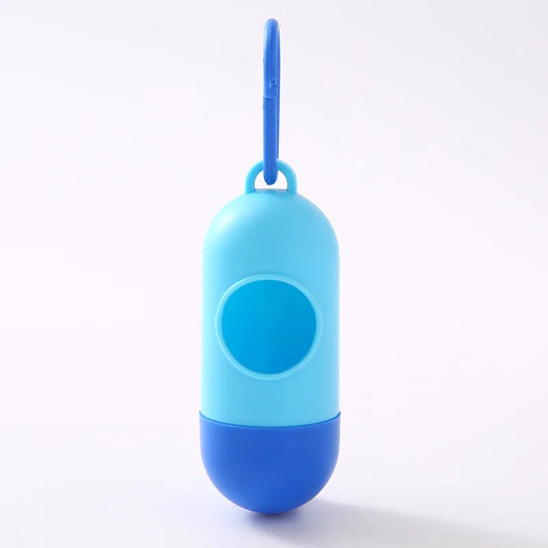 Portable Pet Waste Bag Dispenser Pill Shape Bullet-Shaped Garbage Box Cats Dogs Poop Extractive Clean-up Bags Outside Walking