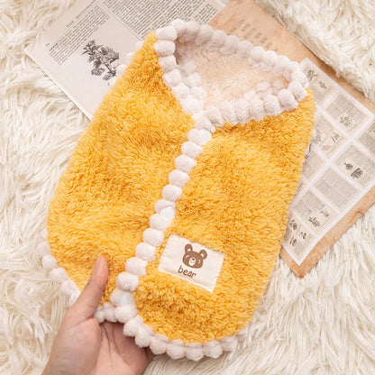 Winter Dog Clothes Cute Dog Jacket Coat with D-Ring Soft Fleece Warm Vest for Dogs Cats Puppy Sweater Dachshund Pet Vest Coat