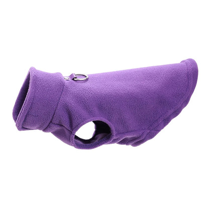 Fleece Dog Jacket Autumn Winter Clothes For Small Medium Dogs Cat Vest With D-ring Warm Puppy Sweater French Bulldog Pet Coat