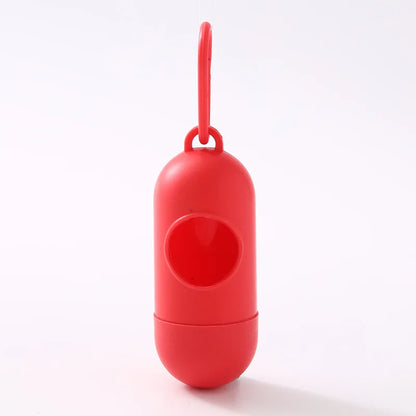 Portable Pet Waste Bag Dispenser Pill Shape Bullet-Shaped Garbage Box Cats Dogs Poop Extractive Clean-up Bags Outside Walking