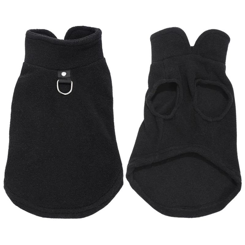 Fleece Dog Jacket Autumn Winter Clothes For Small Medium Dogs Cat Vest With D-ring Warm Puppy Sweater French Bulldog Pet Coat