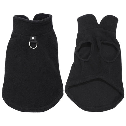 Fleece Dog Jacket Autumn Winter Clothes For Small Medium Dogs Cat Vest With D-ring Warm Puppy Sweater French Bulldog Pet Coat