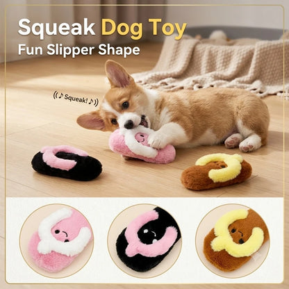 SlipperShaped Dog Chew Toy Interactive Dogs Sound Toy Puppy Molar Cleaning Teeth Plush Slipper Relieve Boredom Indoor Pets Toys