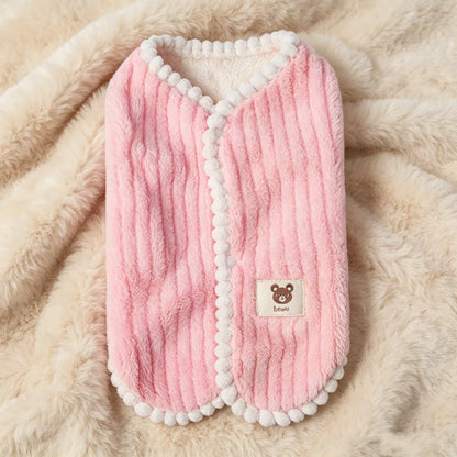 Winter Dog Clothes Cute Dog Jacket Coat with D-Ring Soft Fleece Warm Vest for Dogs Cats Puppy Sweater Dachshund Pet Vest Coat