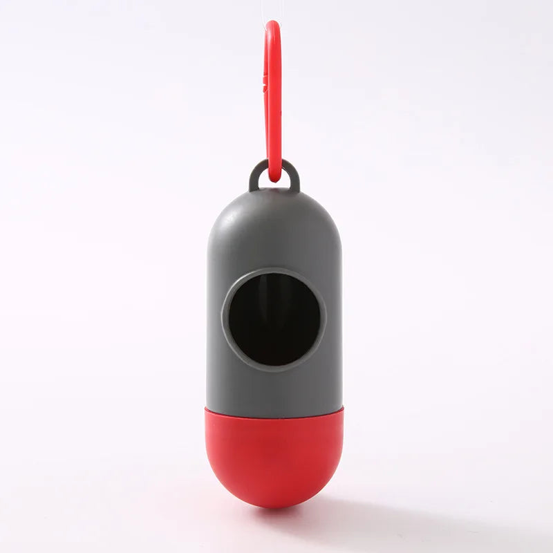 Portable Pet Waste Bag Dispenser Pill Shape Bullet-Shaped Garbage Box Cats Dogs Poop Extractive Clean-up Bags Outside Walking