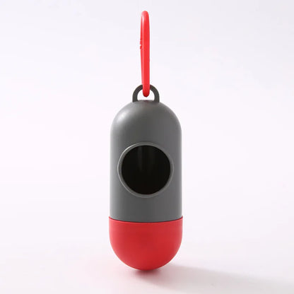 Portable Pet Waste Bag Dispenser Pill Shape Bullet-Shaped Garbage Box Cats Dogs Poop Extractive Clean-up Bags Outside Walking