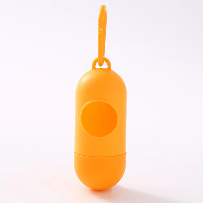 Portable Pet Waste Bag Dispenser Pill Shape Bullet-Shaped Garbage Box Cats Dogs Poop Extractive Clean-up Bags Outside Walking