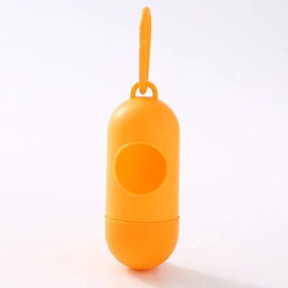 Portable Pet Waste Bag Dispenser Pill Shape Bullet-Shaped Garbage Box Cats Dogs Poop Extractive Clean-up Bags Outside Walking