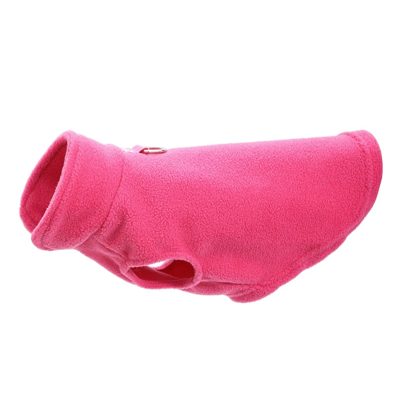 Fleece Dog Jacket Autumn Winter Clothes For Small Medium Dogs Cat Vest With D-ring Warm Puppy Sweater French Bulldog Pet Coat