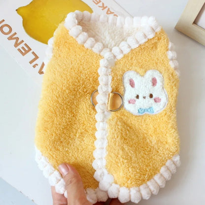Winter Dog Clothes Cute Dog Jacket Coat with D-Ring Soft Fleece Warm Vest for Dogs Cats Puppy Sweater Dachshund Pet Vest Coat