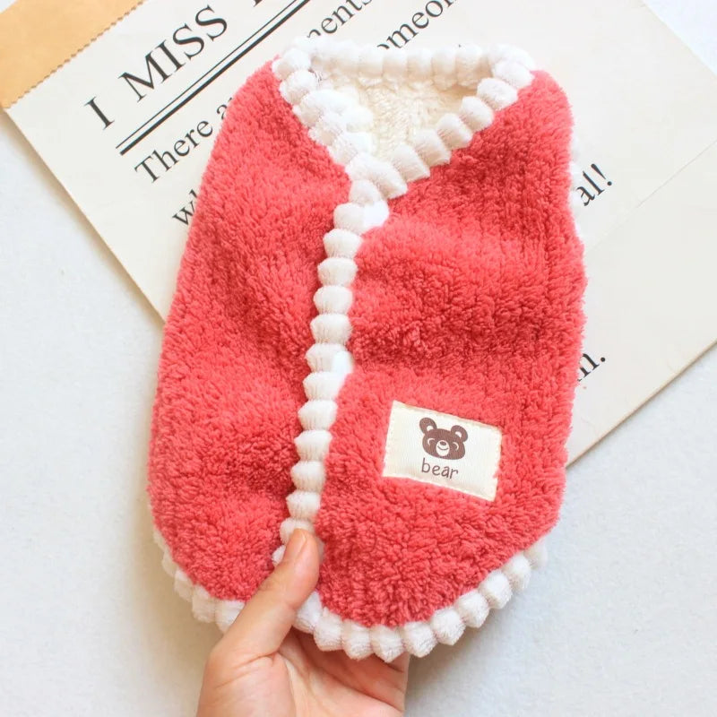 Winter Dog Clothes Cute Dog Jacket Coat with D-Ring Soft Fleece Warm Vest for Dogs Cats Puppy Sweater Dachshund Pet Vest Coat