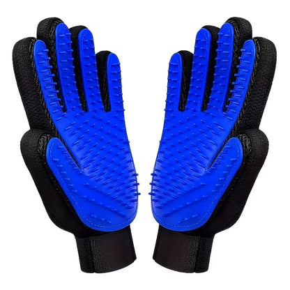 2-In-1 Pet Grooming Gloves, 2-Pack Dog and Cat Hair Removal and Massage Brushes - Hair Removal Gloves