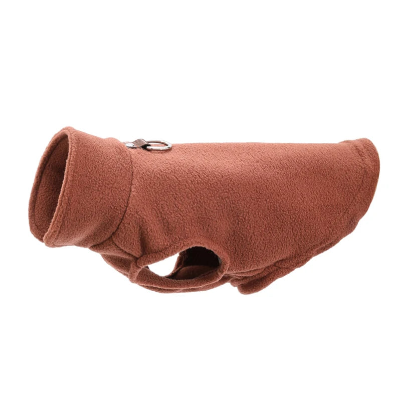 Fleece Dog Jacket Autumn Winter Clothes For Small Medium Dogs Cat Vest With D-ring Warm Puppy Sweater French Bulldog Pet Coat