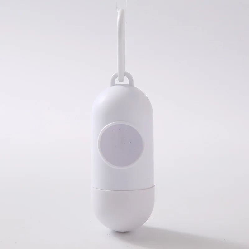 Portable Pet Waste Bag Dispenser Pill Shape Bullet-Shaped Garbage Box Cats Dogs Poop Extractive Clean-up Bags Outside Walking