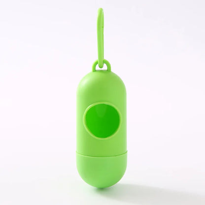 Portable Pet Waste Bag Dispenser Pill Shape Bullet-Shaped Garbage Box Cats Dogs Poop Extractive Clean-up Bags Outside Walking
