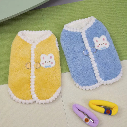 Winter Dog Clothes Cute Dog Jacket Coat with D-Ring Soft Fleece Warm Vest for Dogs Cats Puppy Sweater Dachshund Pet Vest Coat